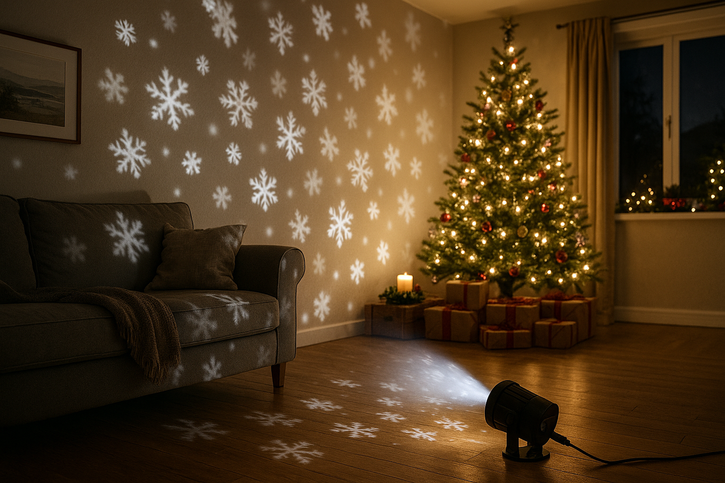 Julprojektor  Snöflinge LED-Ljus